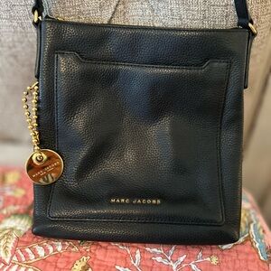 Marc Jacobs Black Crossbody Bag with Gold Details